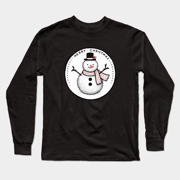 Snowman Christmas Long Sleeve T-Shirt by katzura